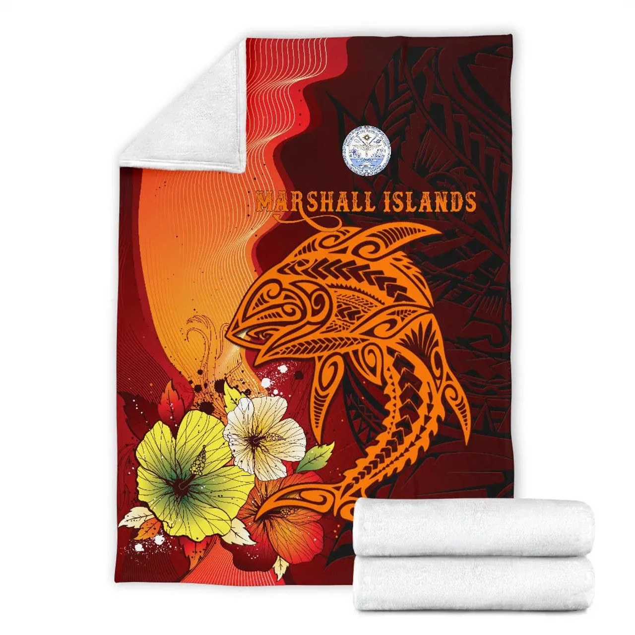 Marshall Islands Premium Blankets - Tribal Tuna Fish 7