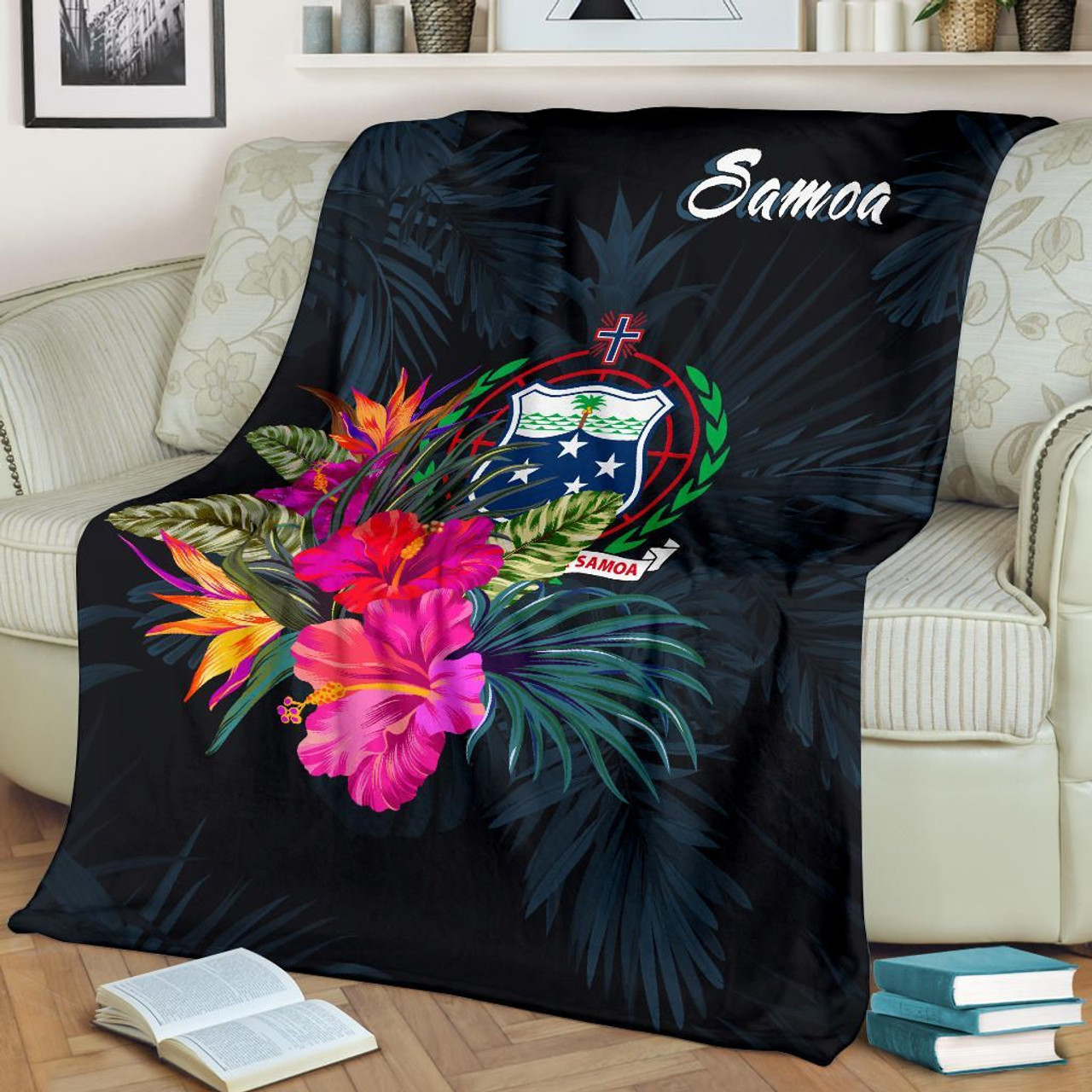 Samoa Polynesian Premium Blanket - Tropical Flower 2