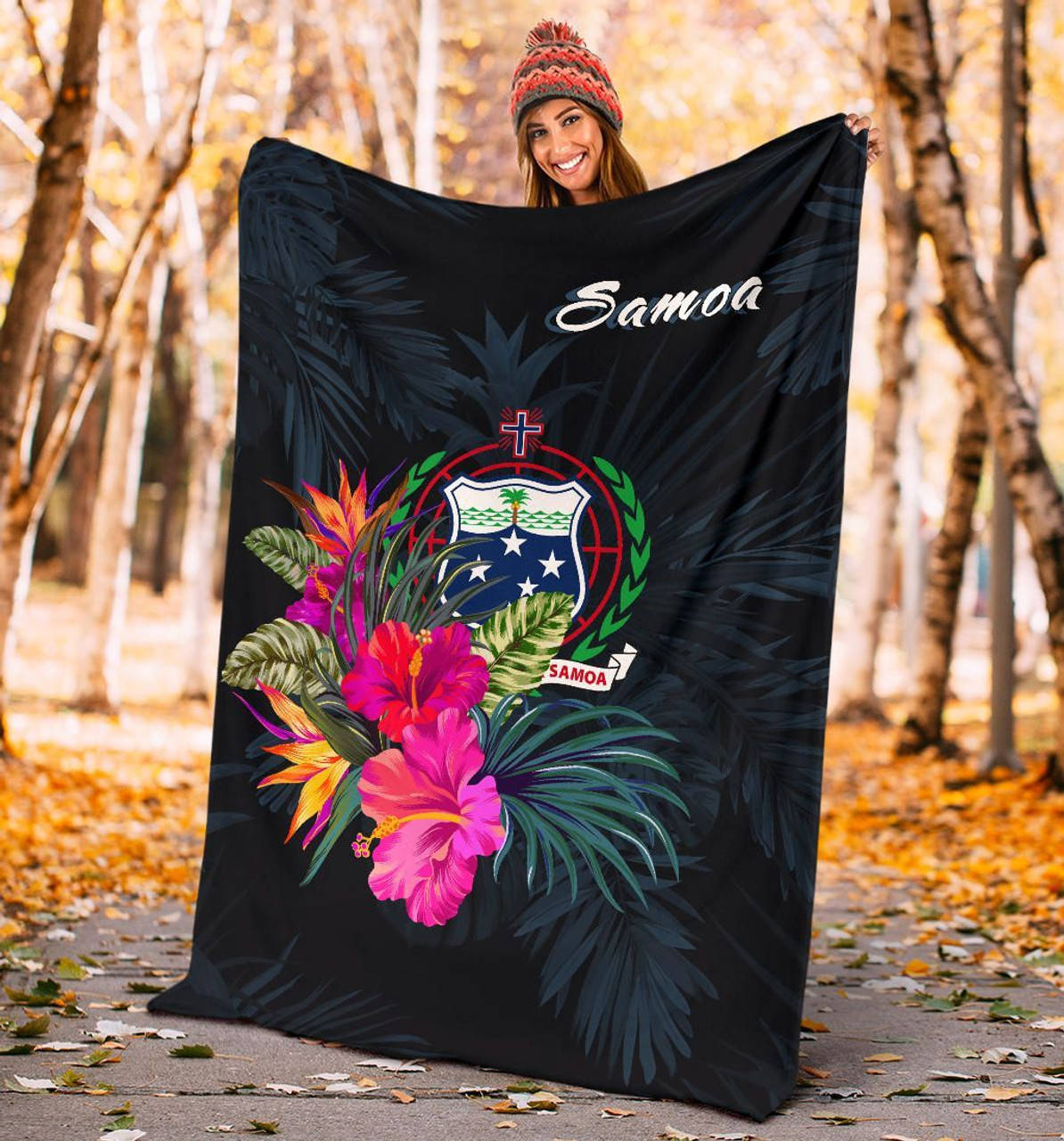 Samoa Polynesian Premium Blanket - Tropical Flower 4