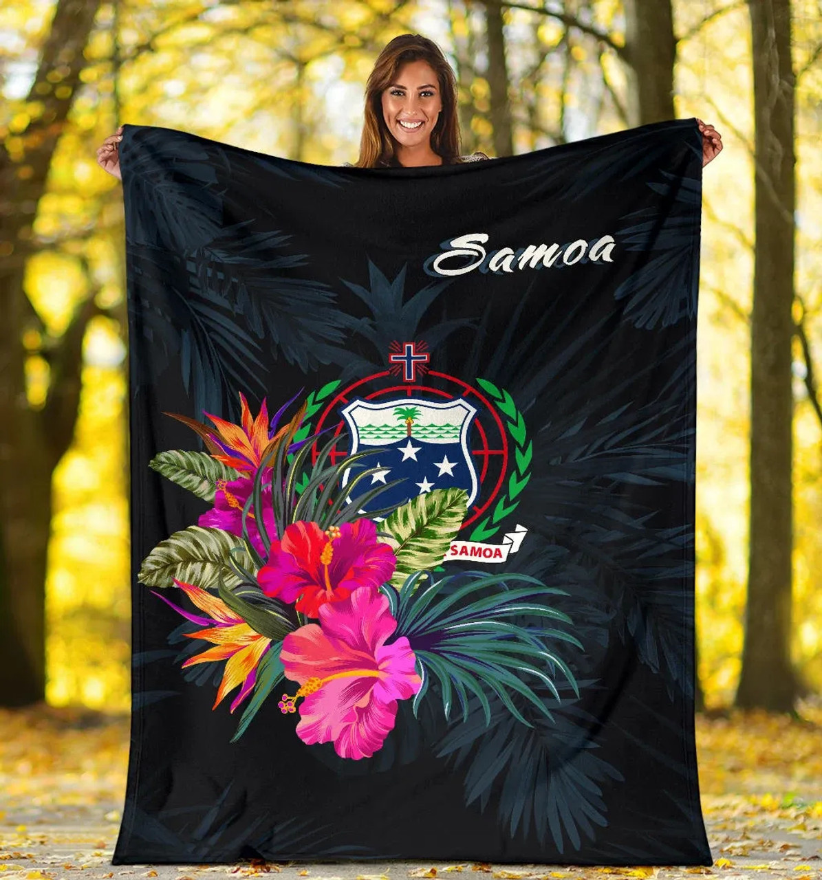 Samoa Polynesian Premium Blanket - Tropical Flower 5