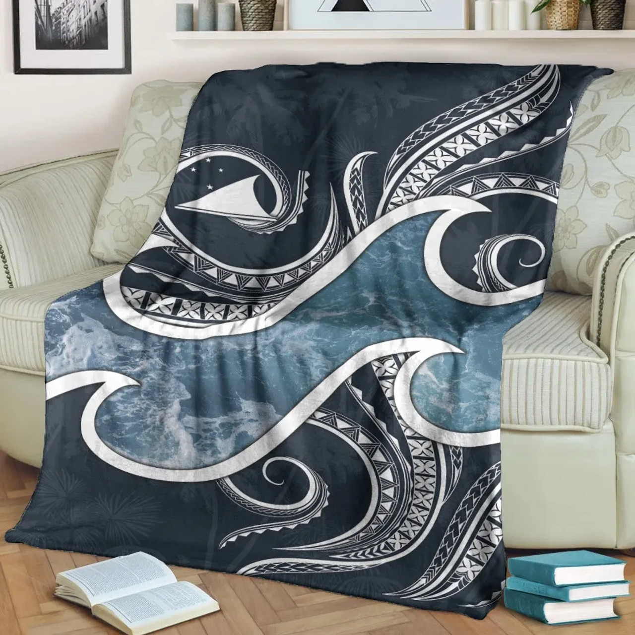 Tokelau Polynesian Premium Blanket - Ocean Style 1