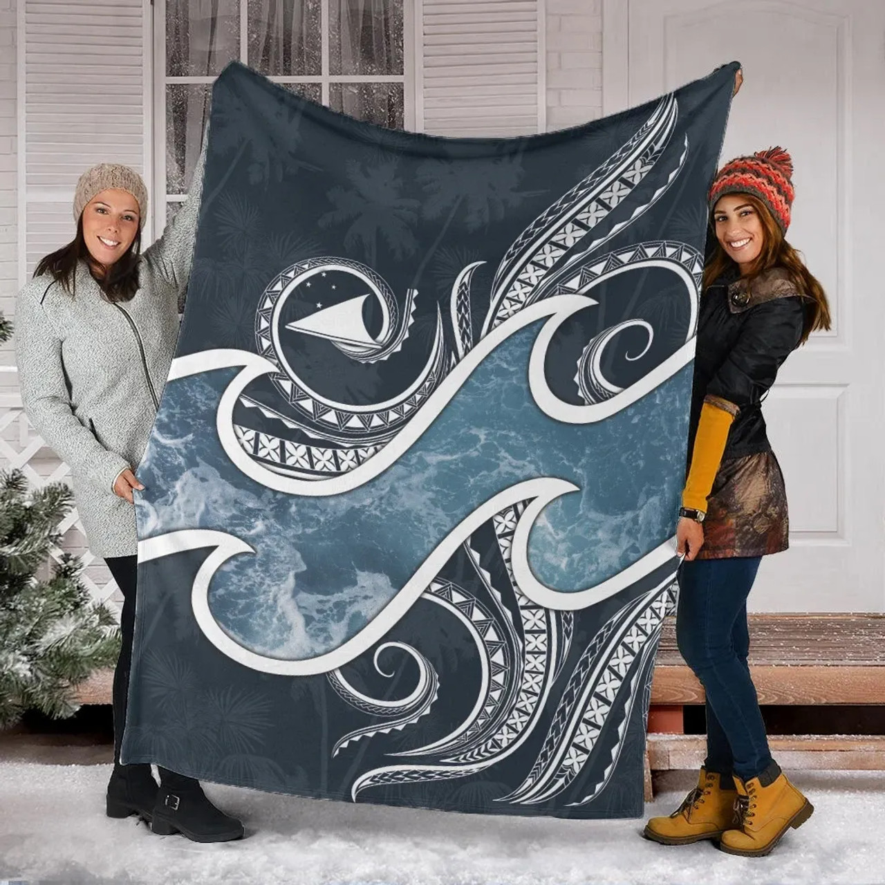 Tokelau Polynesian Premium Blanket - Ocean Style 7