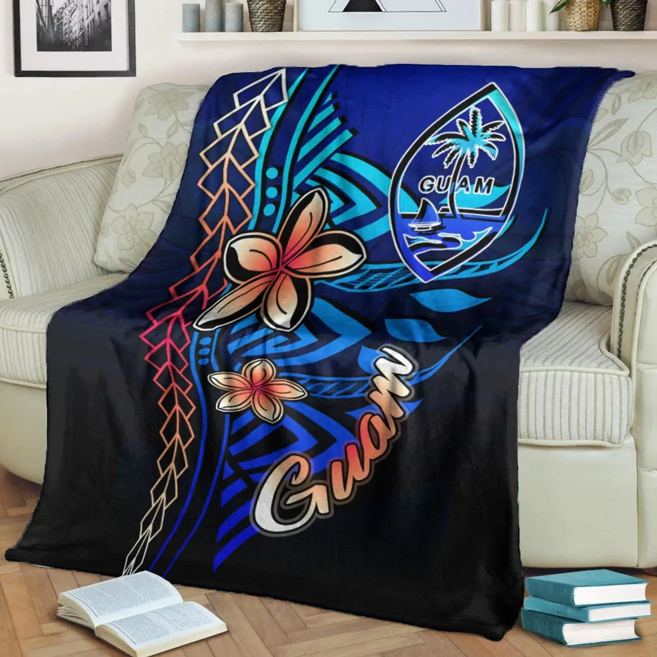 Guam Premium Blanket - Vintage Tribal Mountain 2
