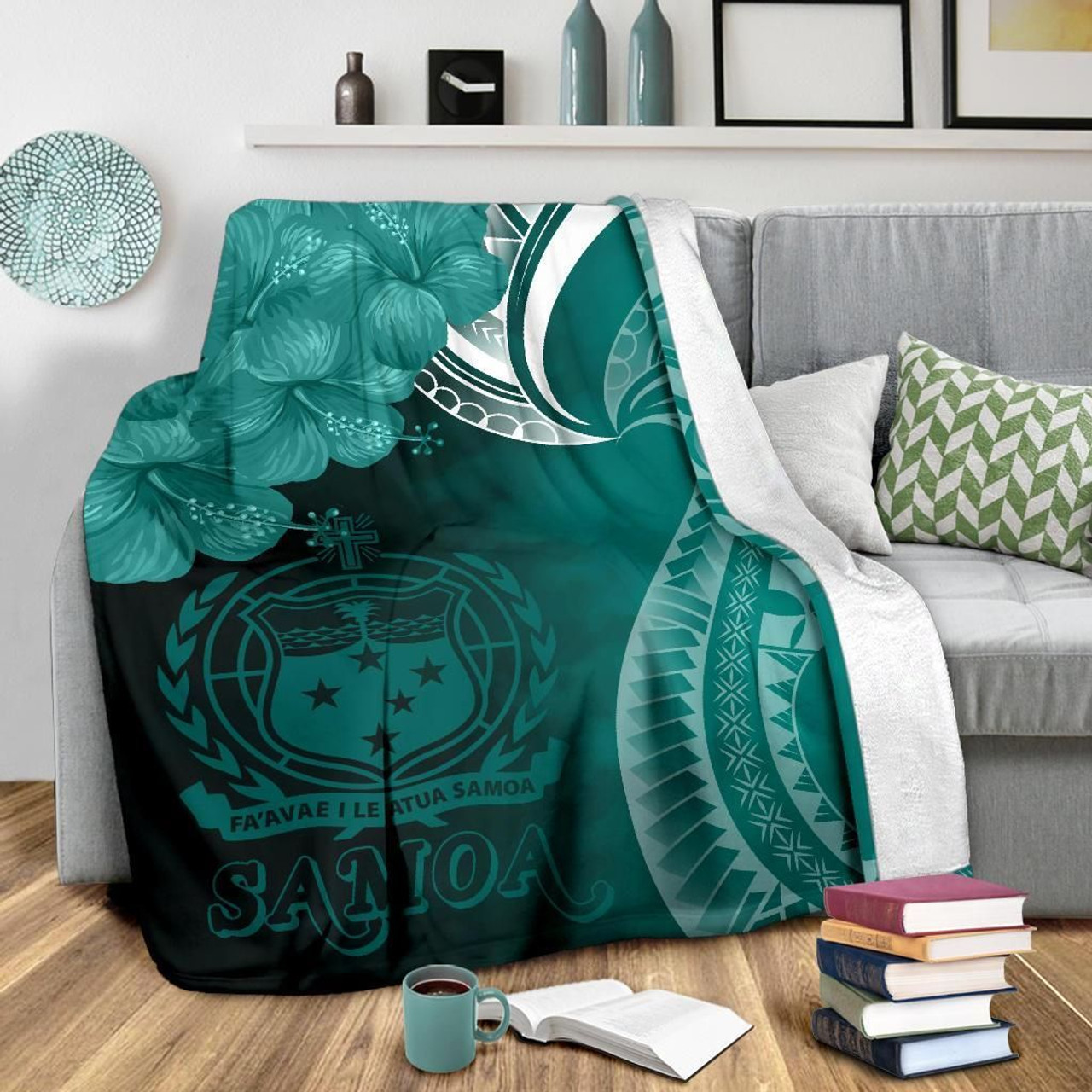 Samoa Premium Blanket - Samoa Seal Wave Style (Green) 1