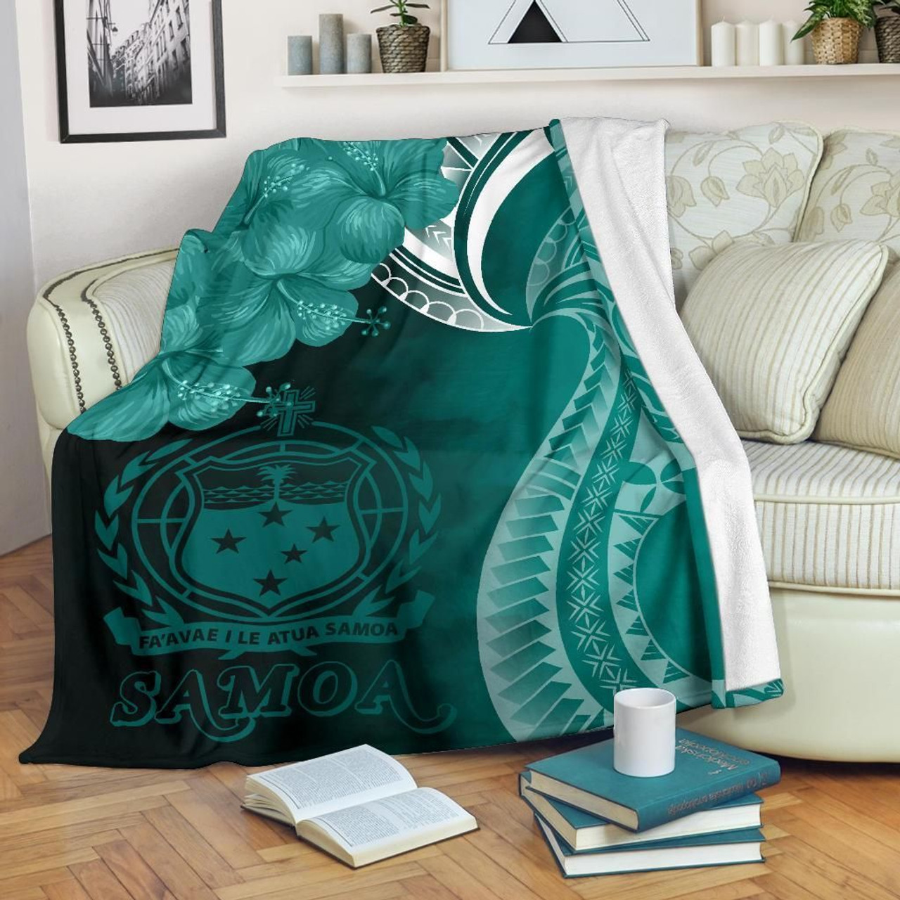 Samoa Premium Blanket - Samoa Seal Wave Style (Green) 2