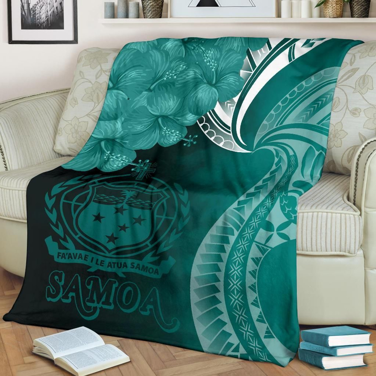 Samoa Premium Blanket - Samoa Seal Wave Style (Green) 3