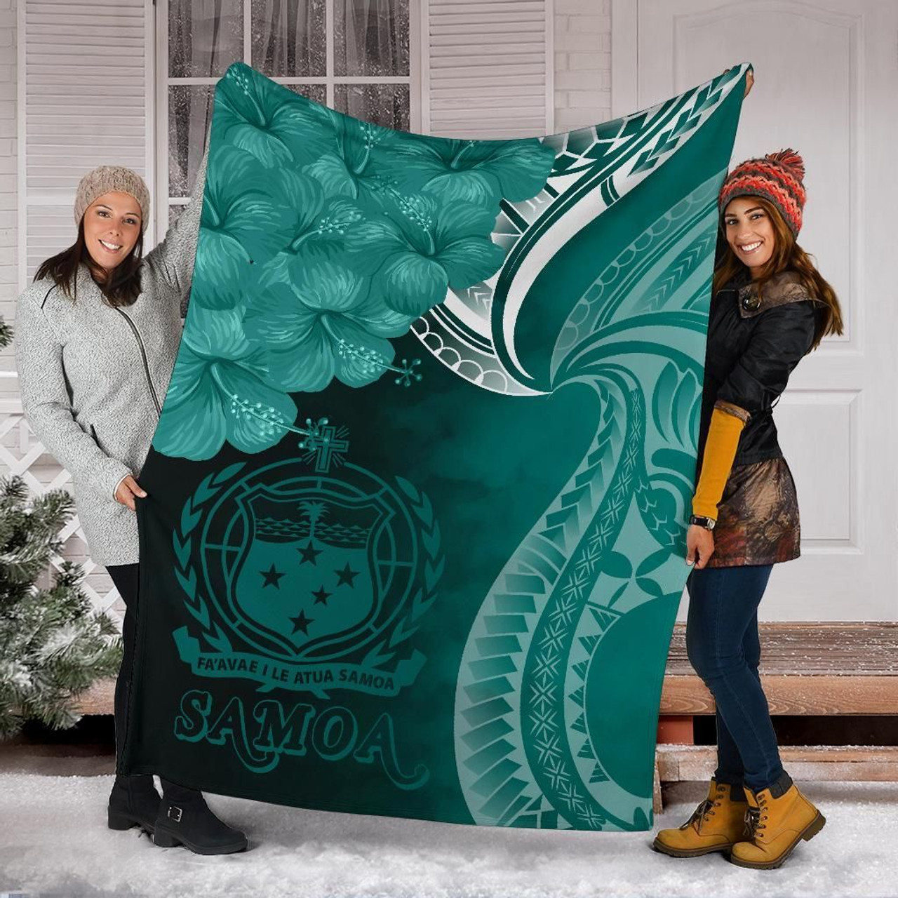 Samoa Premium Blanket - Samoa Seal Wave Style (Green) 6