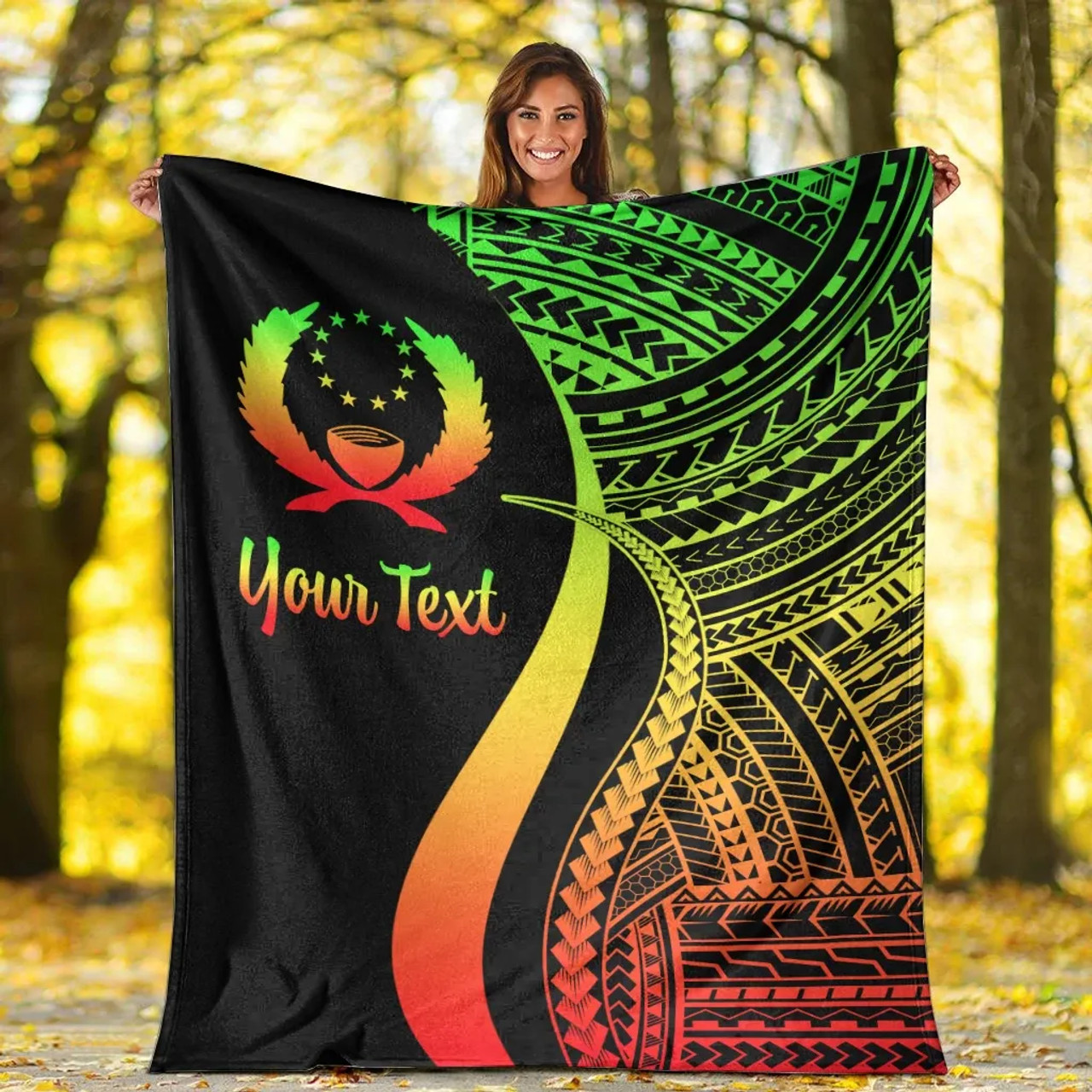 Pohnpei Custom Personalised Premium Blanket - Reggae Polynesian Tentacle Tribal Pattern 6