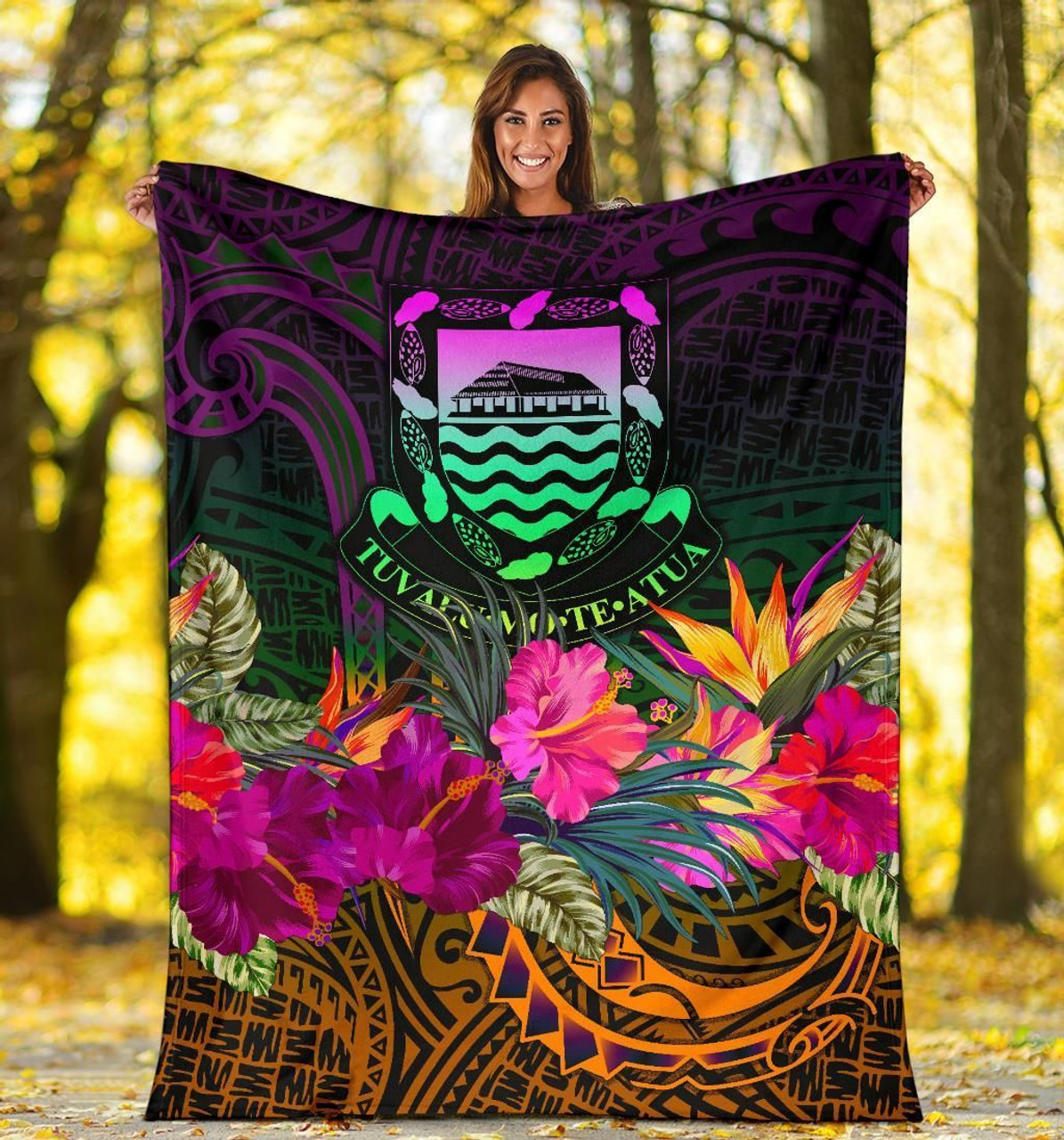 Tuvalu Premium Blanket - Summer Hibiscus 5