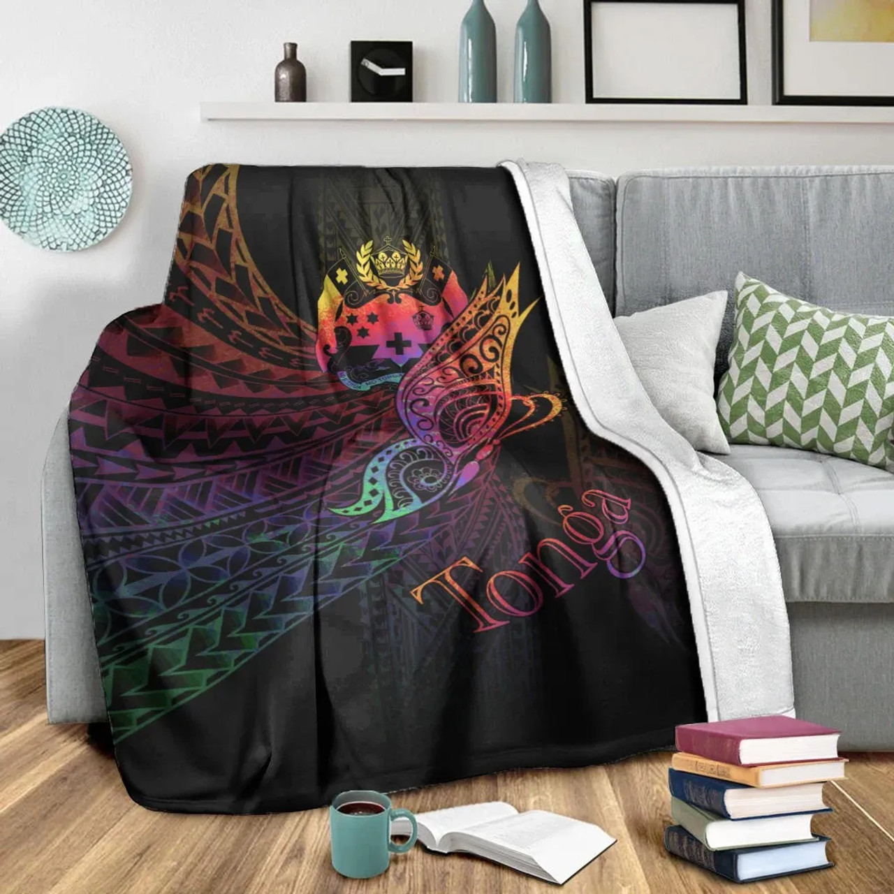 Tonga Premium Blanket - Butterfly Polynesian Style 6