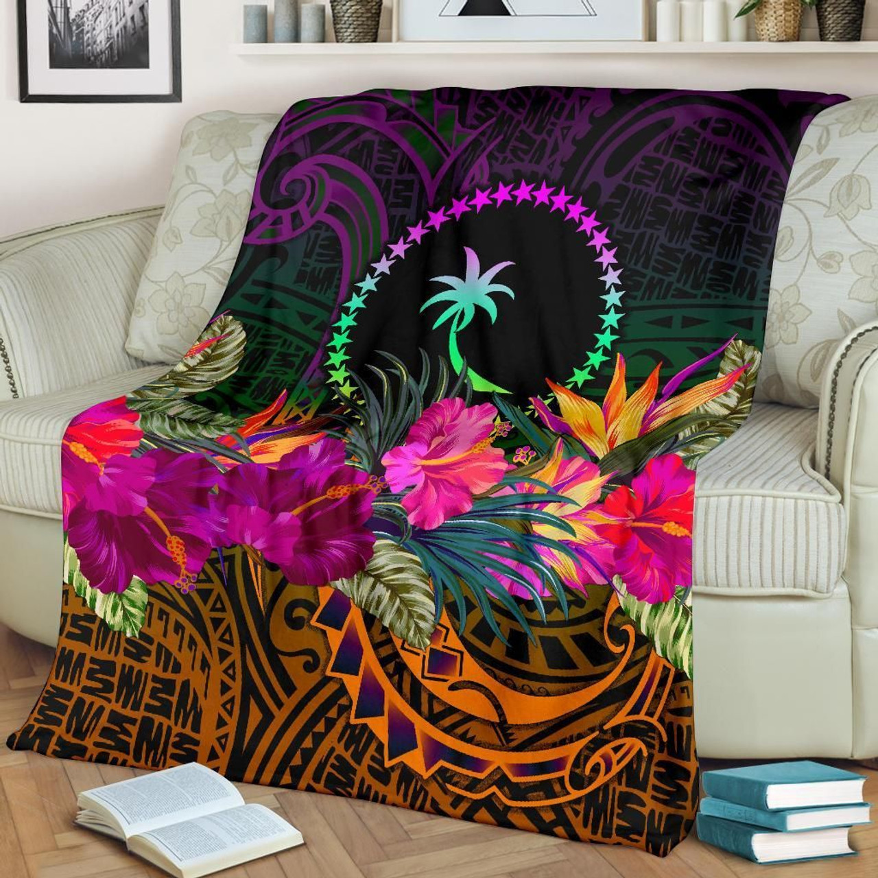 Chuuk Premium Blanket - Summer Hibiscus 2