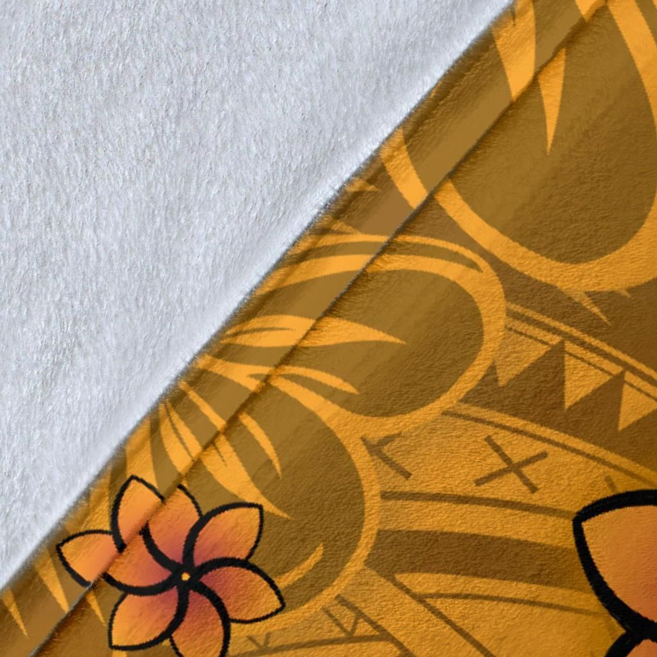 Pohnpei Premium Blanket - Turtle Plumeria (Gold) 8