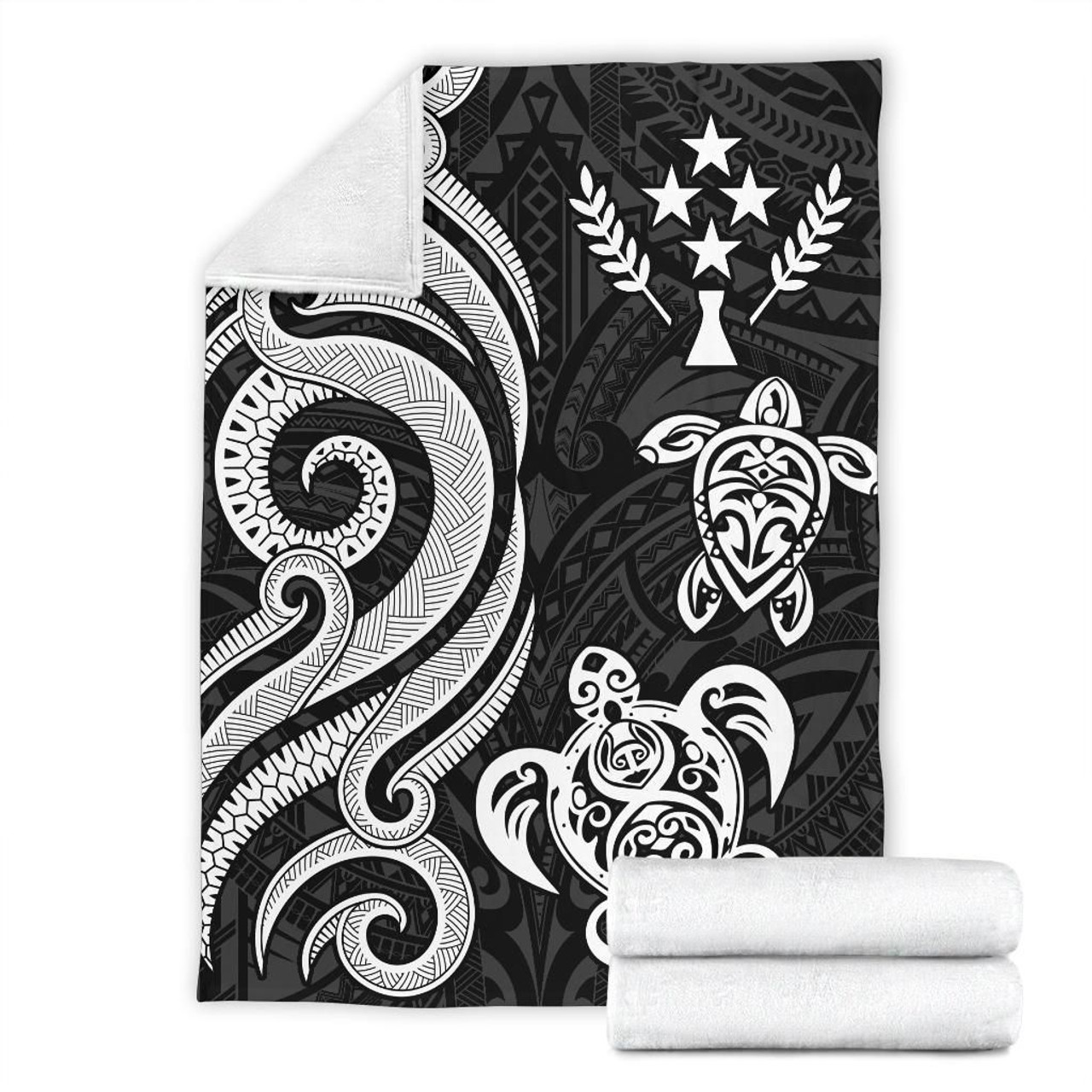 Kosrae Micronesian Premium Blanket - White Tentacle Turtle 7
