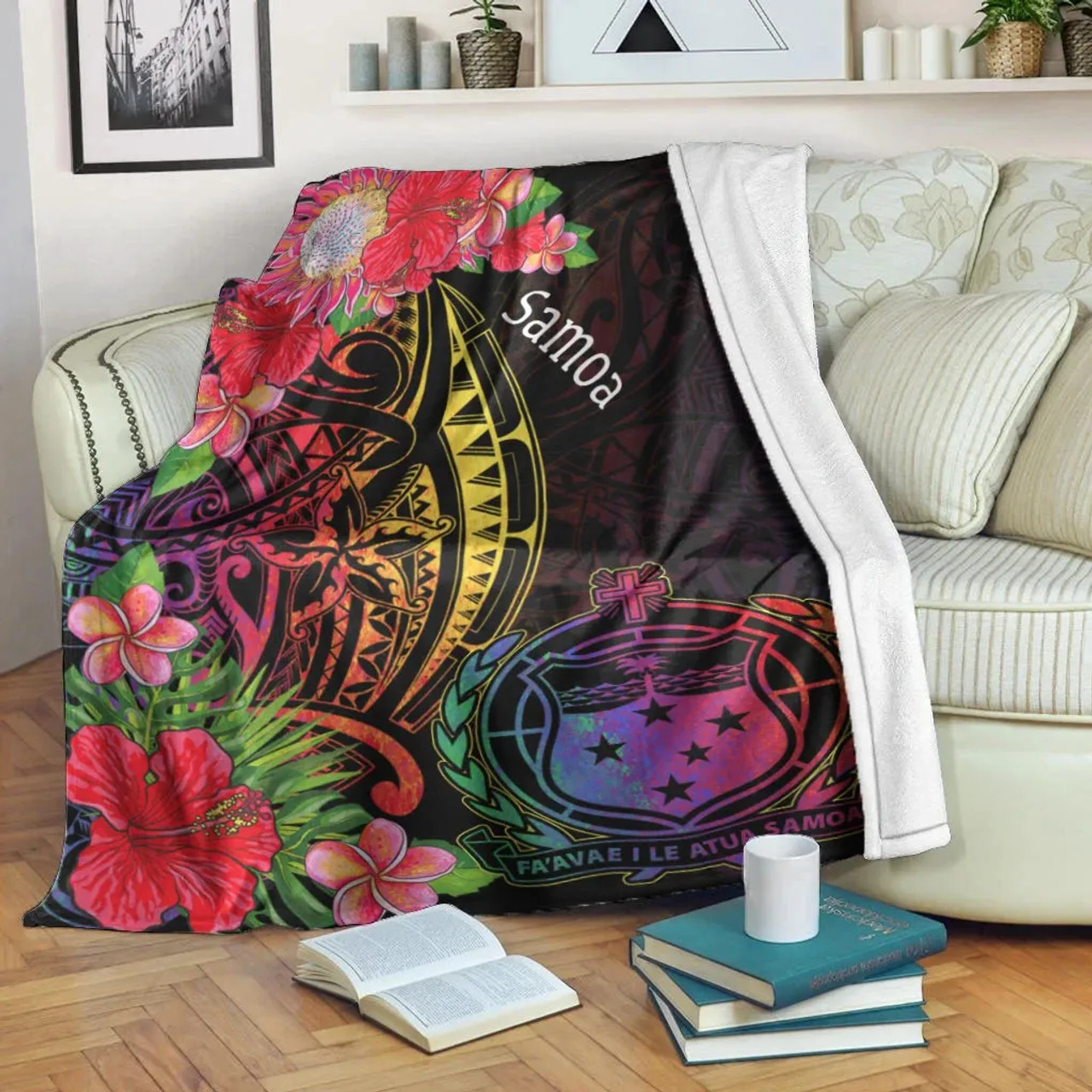 Samoa Premium Blanket - Tropical Hippie Style 1