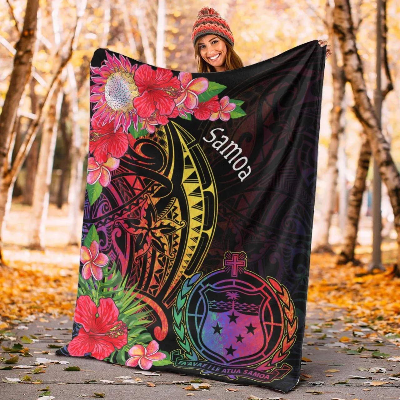 Samoa Premium Blanket - Tropical Hippie Style 4