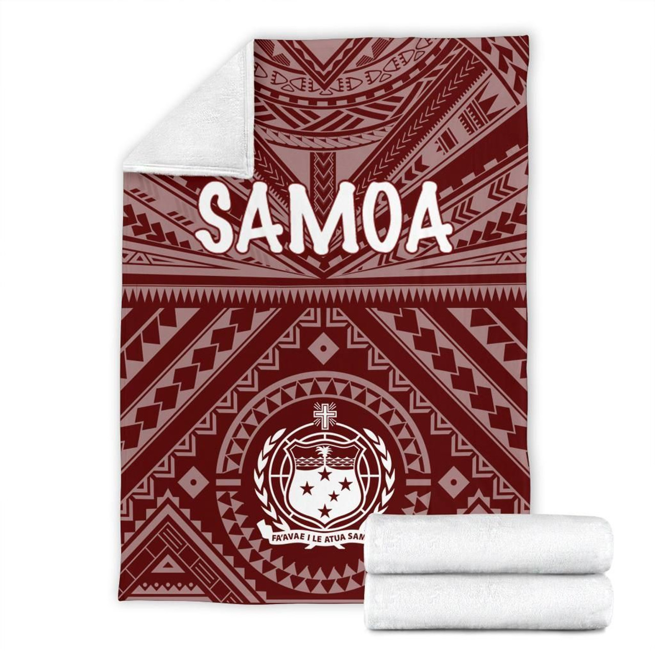 Samoa Premium Blanket - Samoa Seal In Polynesian Tattoo Style (Red) 7