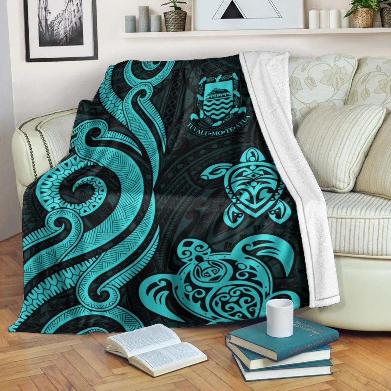 Tuvalu Premium Blanket - Turquoise Tentacle Turtle 1