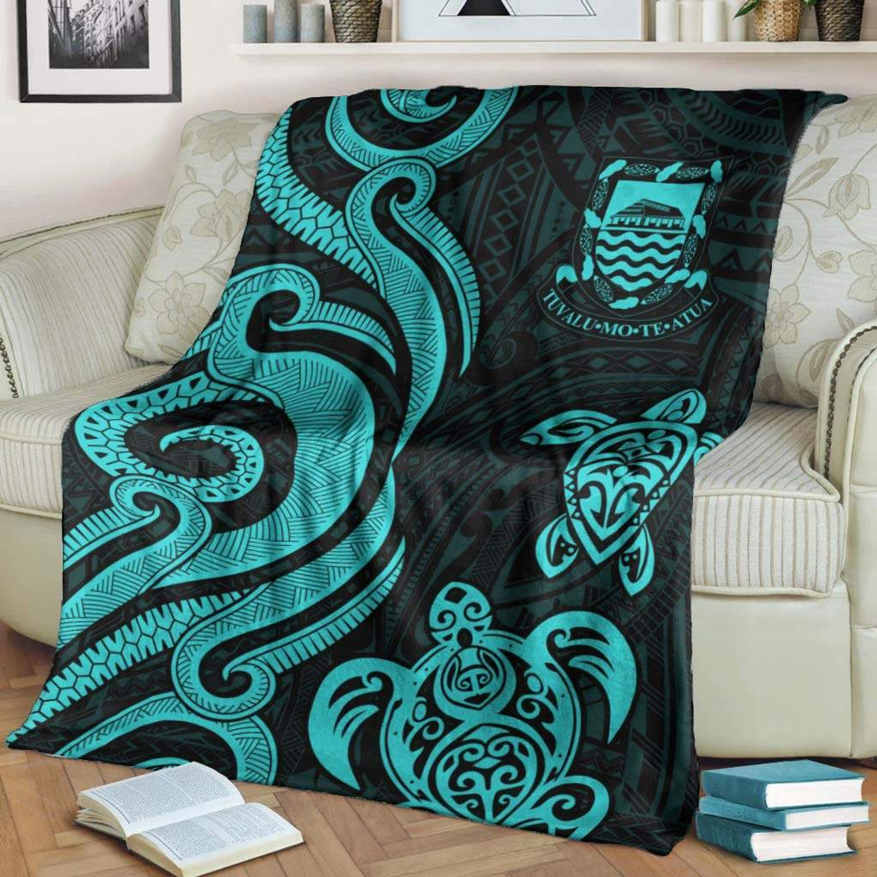 Tuvalu Premium Blanket - Turquoise Tentacle Turtle 4