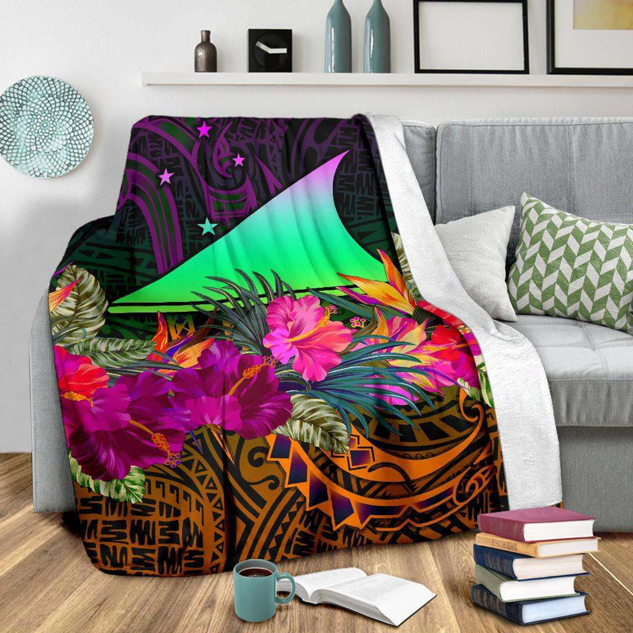 Tokelau Premium Blanket - Summer Hibiscus 3