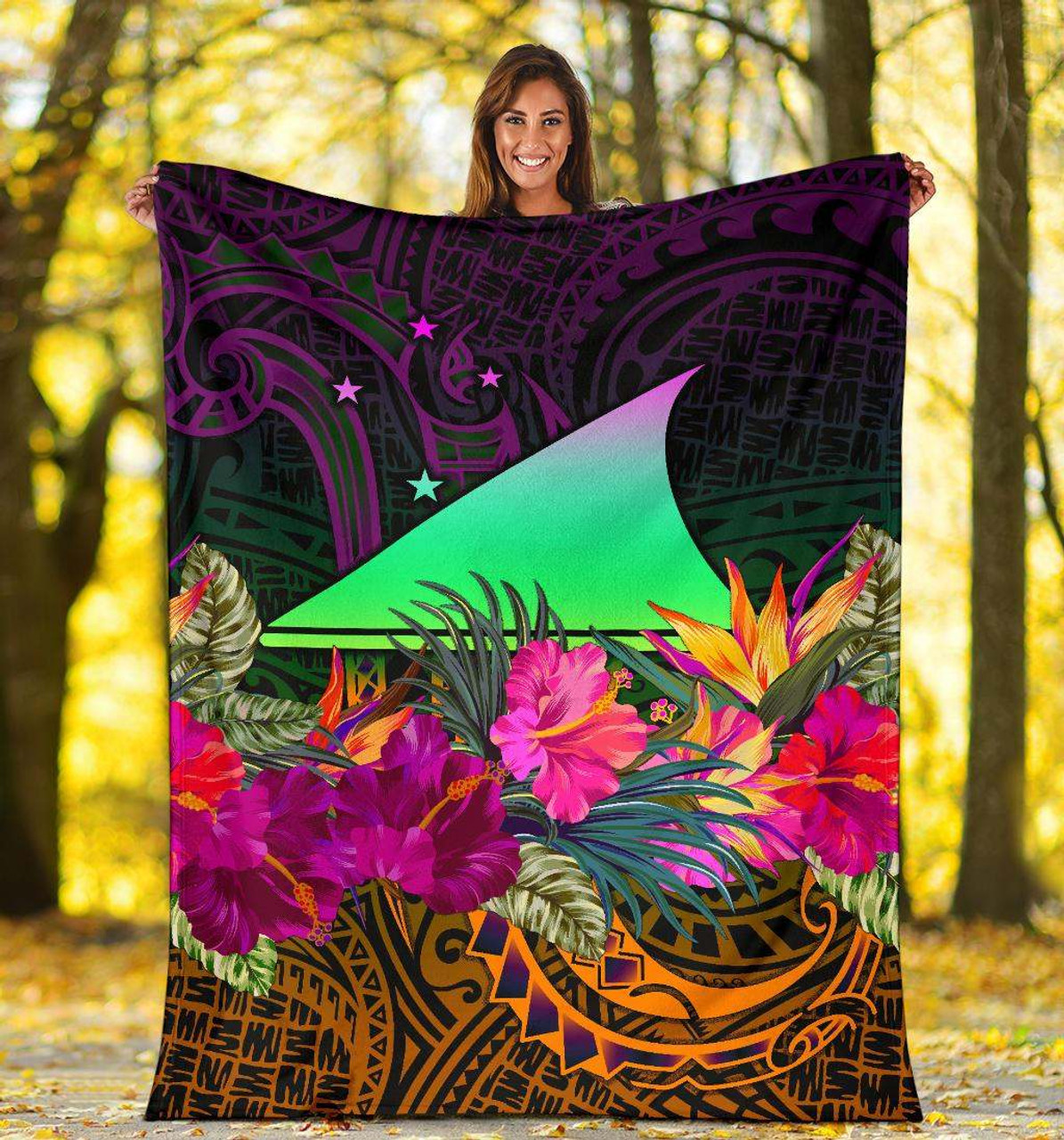 Tokelau Premium Blanket - Summer Hibiscus 5