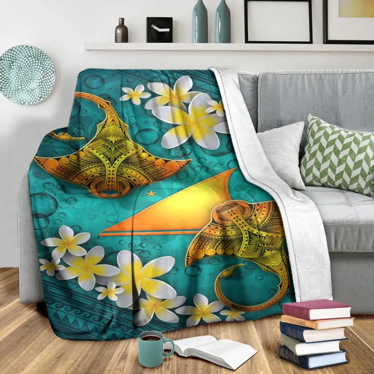 Tokelau Polynesian Blanket - Manta Ray Ocean 3