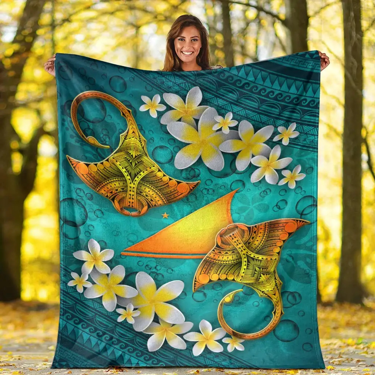 Tokelau Polynesian Blanket - Manta Ray Ocean 5