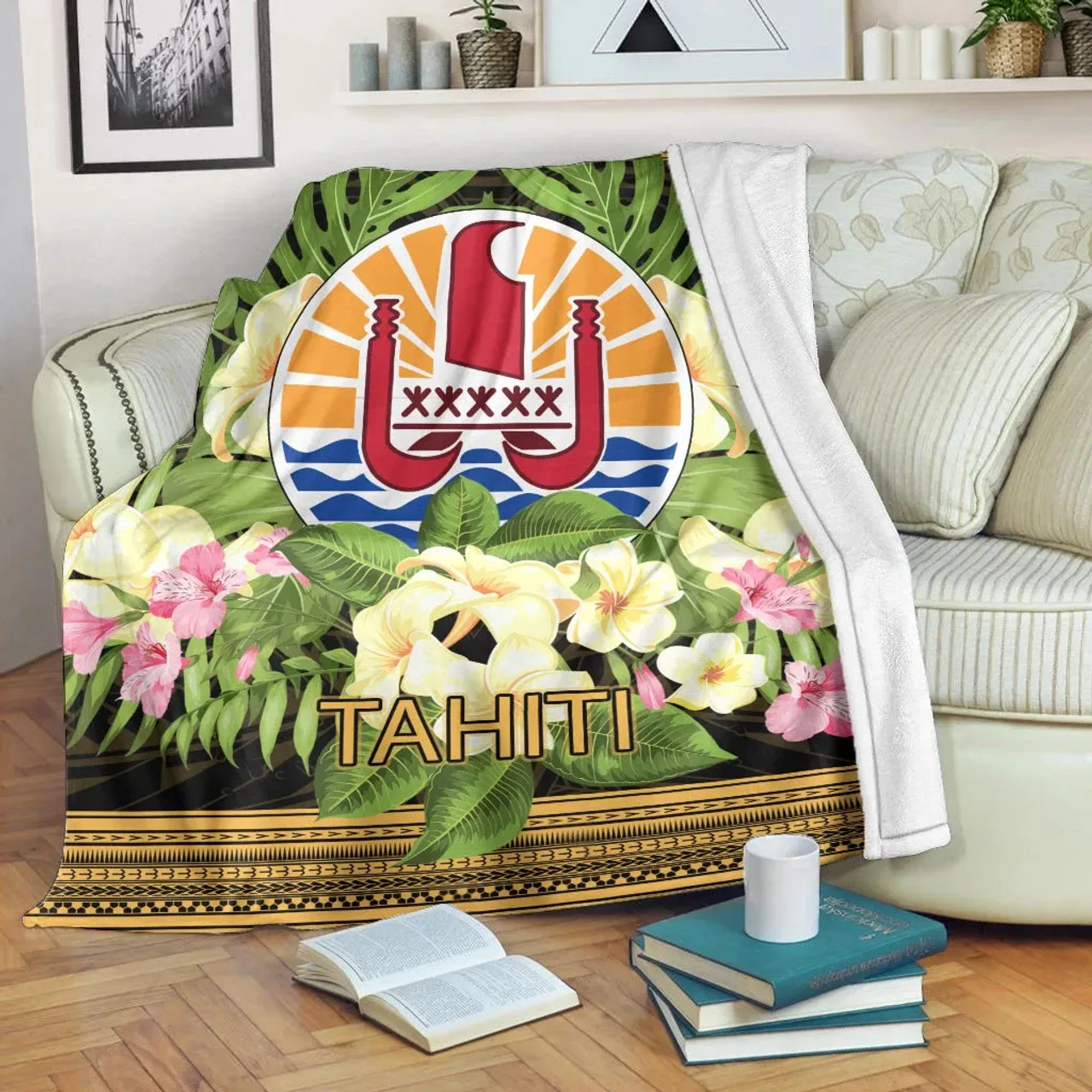 Tahiti Premium Blanket - Polynesian Gold Patterns Collection 1