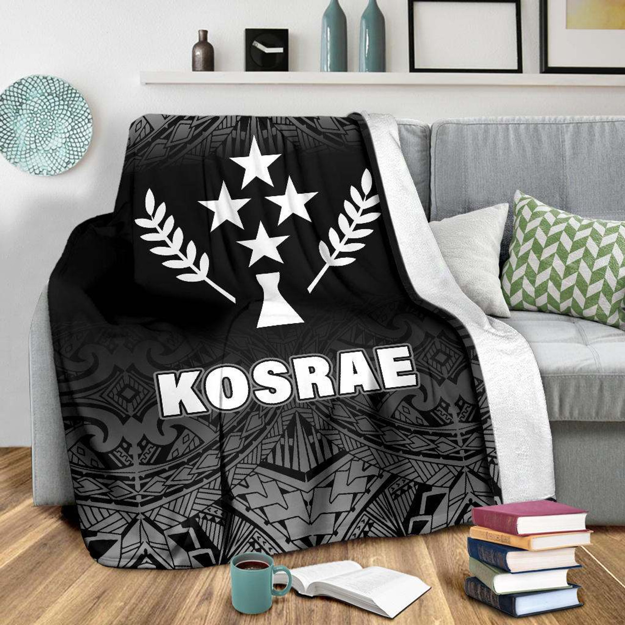Kosrae Premium Blanket - Black Fog Style 3