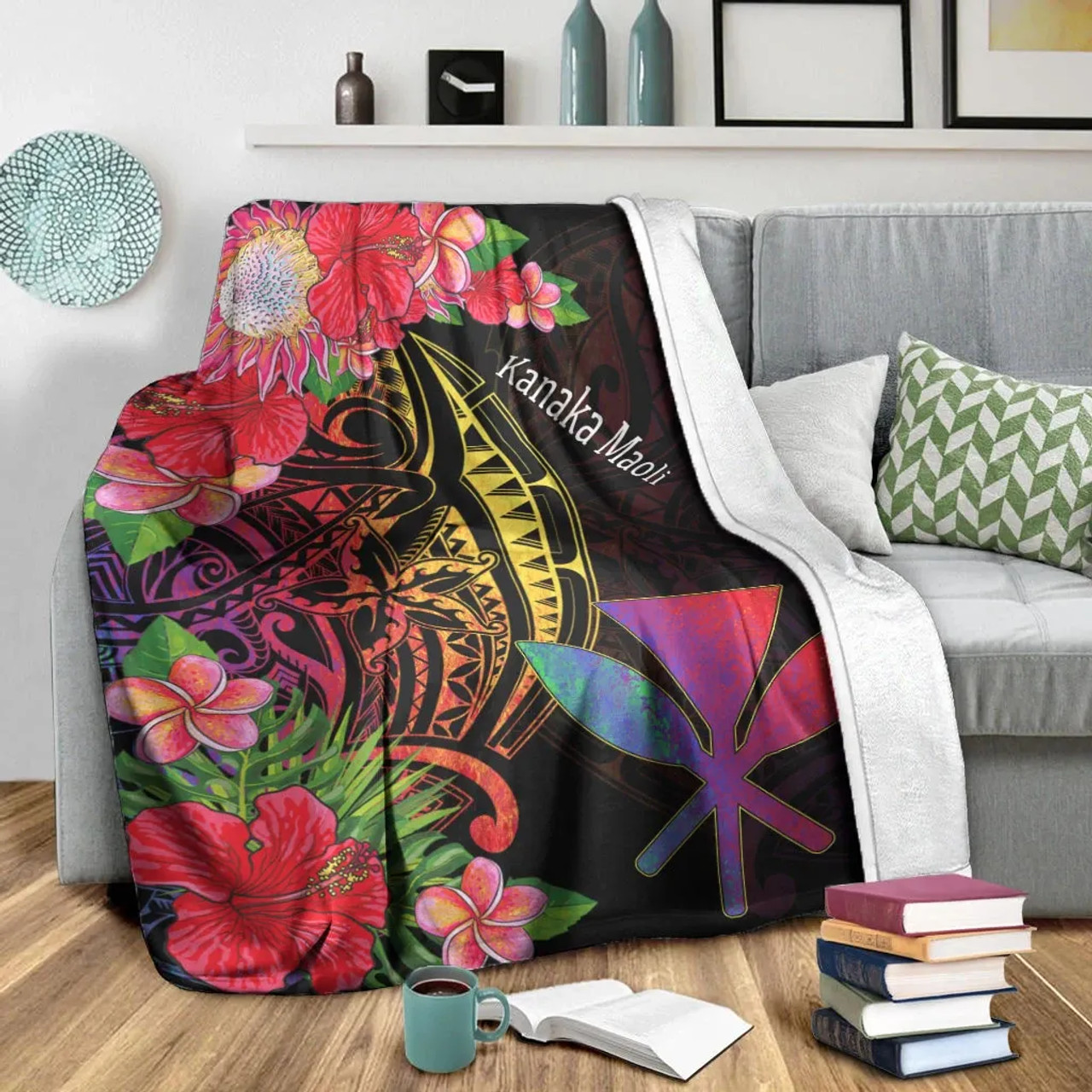 Hawaii Kanaka Maoli Premium Blanket - Tropical Hippie Style 3