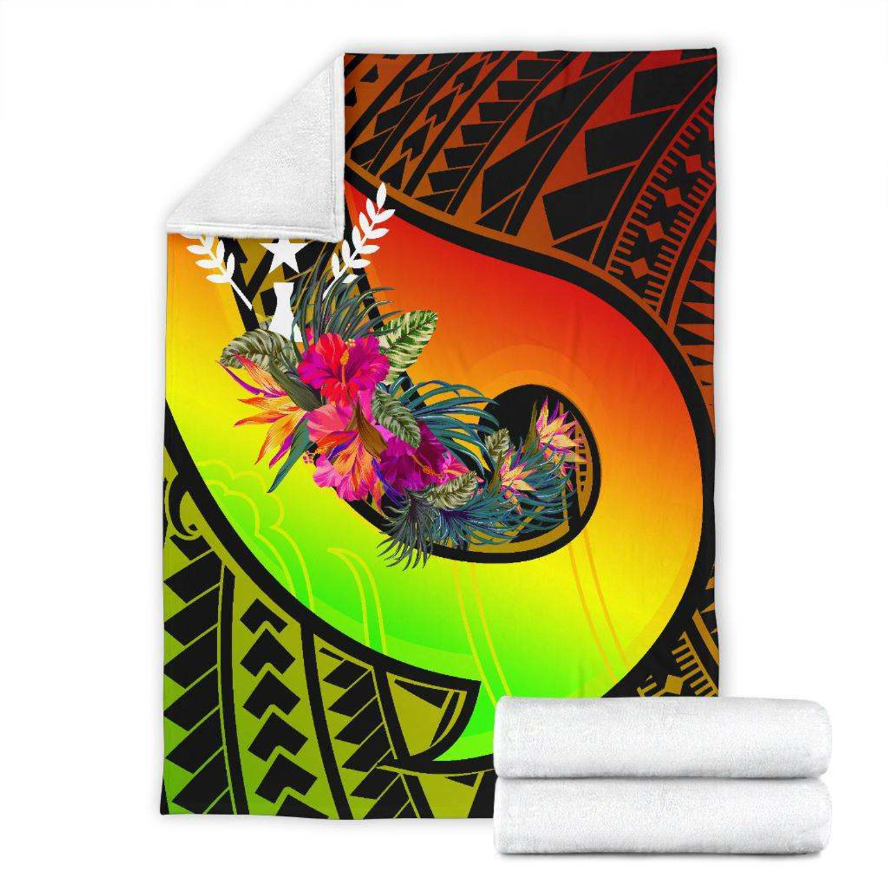 Kosrae Pemium Blanket - Polynesian Hook And Hibiscus (Raggae) 7