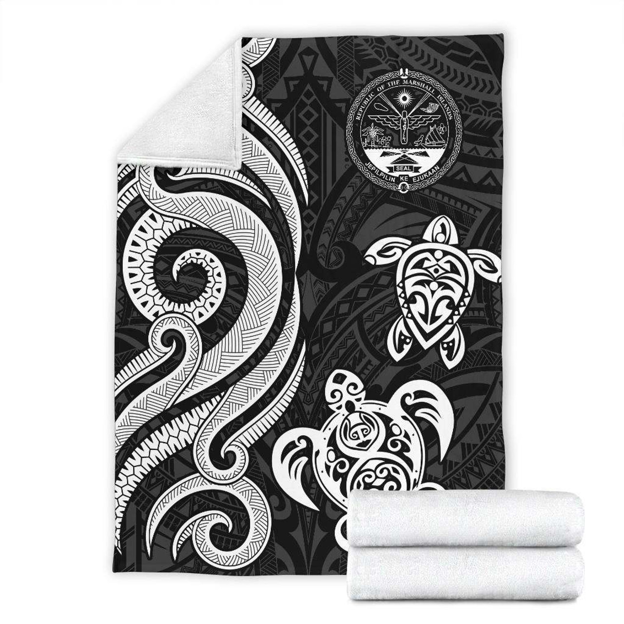 Marshall Islands Premium Blanket - Tentacle Turtle White 7