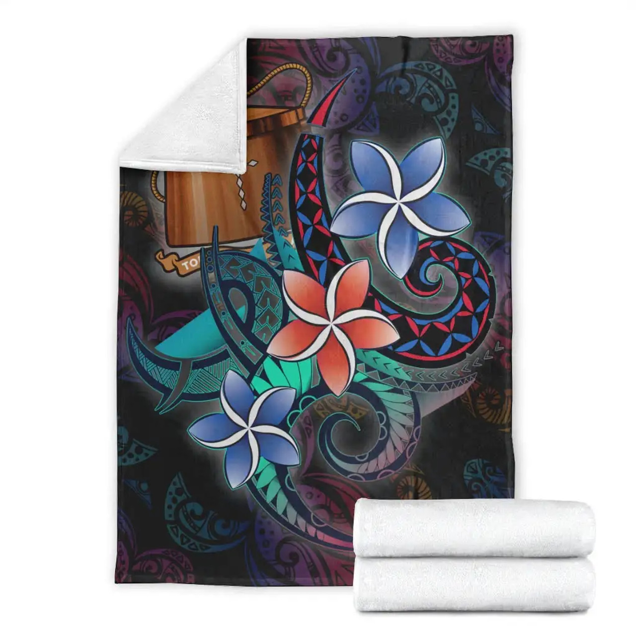 Tokelau Premium Blanket - Plumeria Flowers Style 3