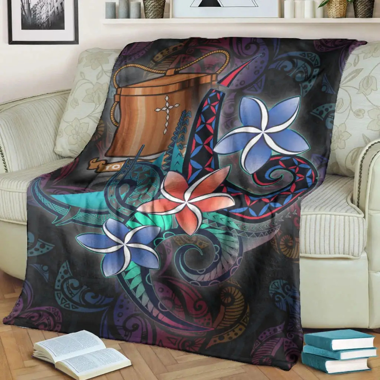 Tokelau Premium Blanket - Plumeria Flowers Style 8