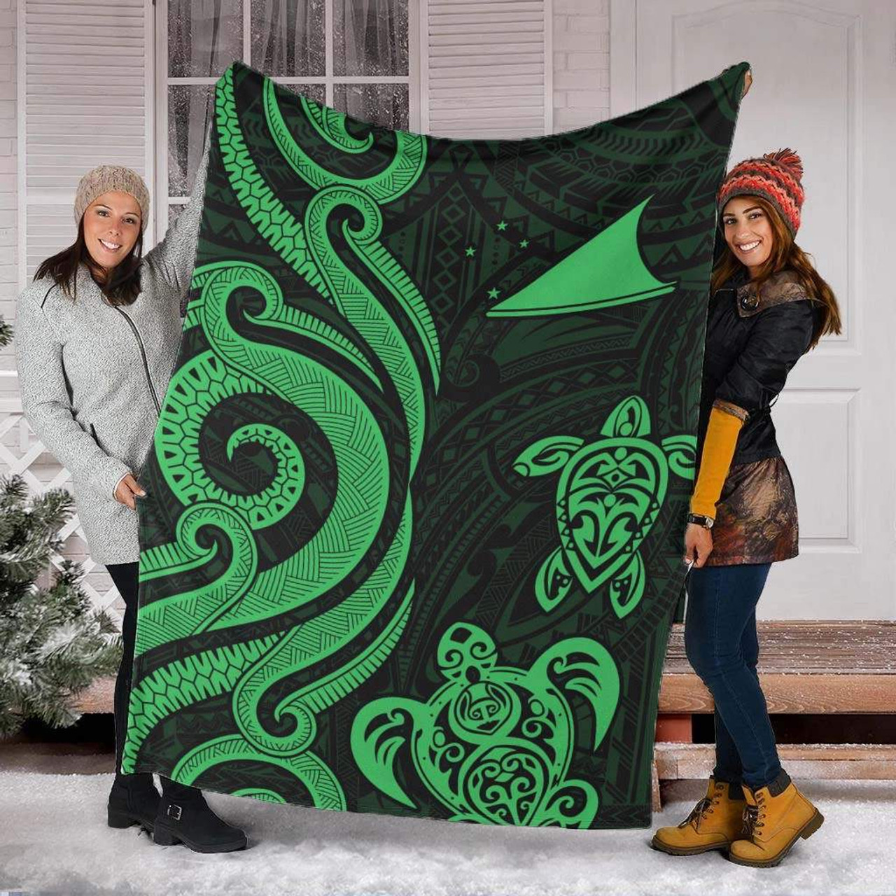 Tokelau Premium Blanket - Green Tentacle Turtle 6