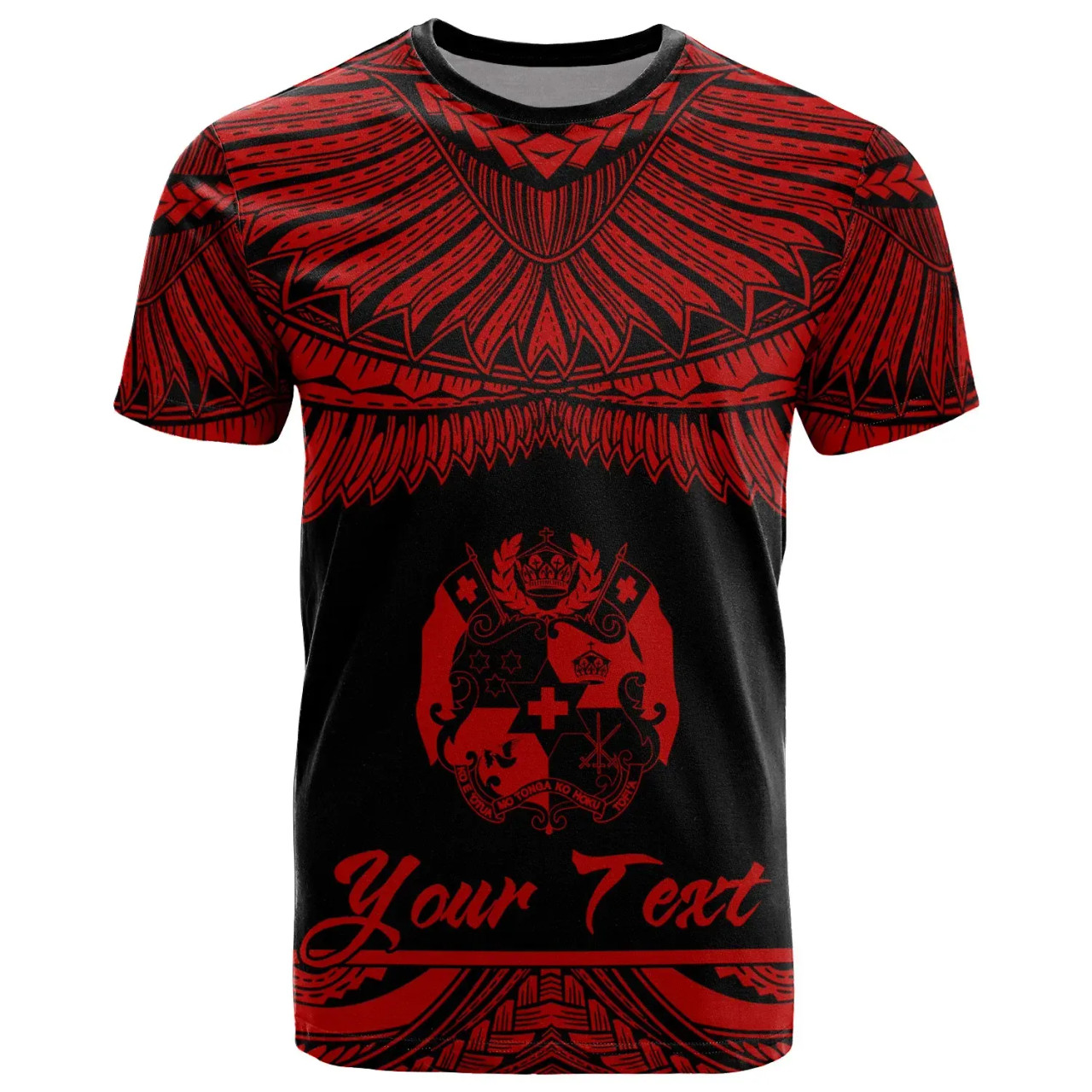 Tonga Polynesian Custom Personalised T-Shirt - Tongan Pride Red Version 1