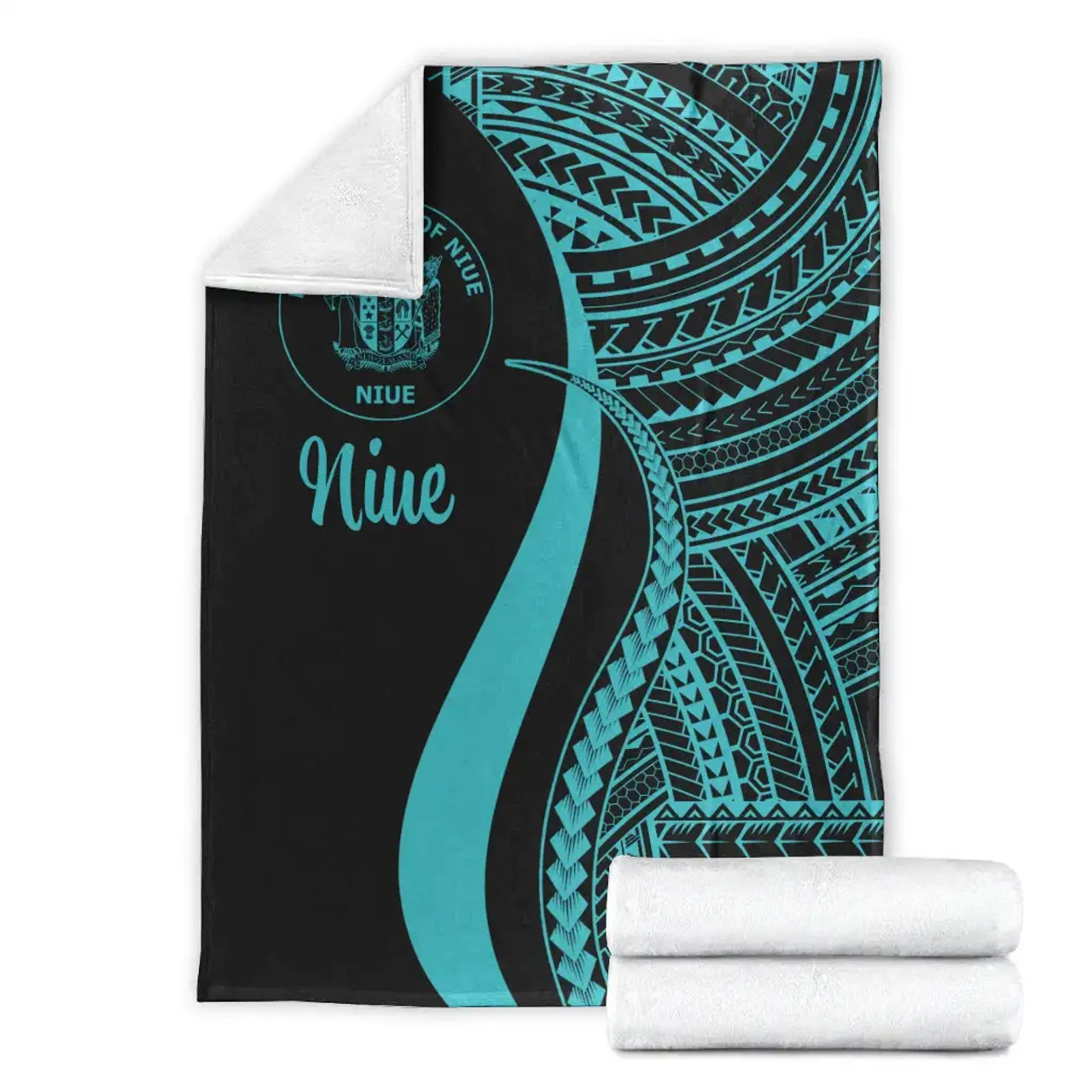 Niue Premium Blanket - Turquoise Polynesian Tentacle Tribal Pattern 8