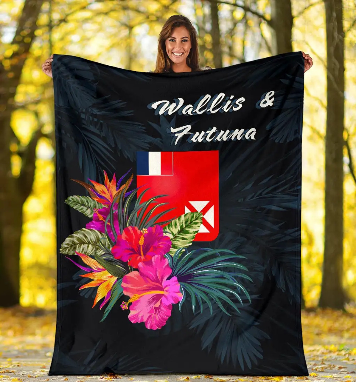 Wallis and Futuna Polynesian Premium Blanket - Tropical Flower 5