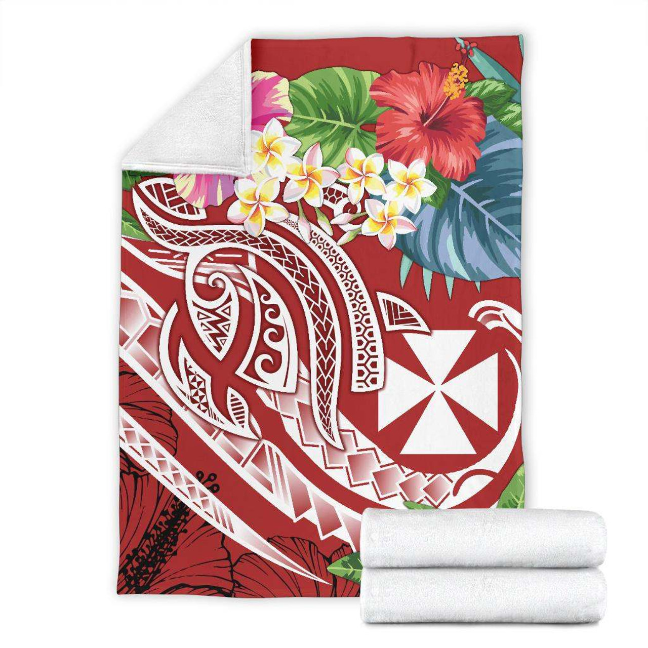 Wallis and Futuna Polynesian Premium Blanket - Summer Plumeria (Red) 7