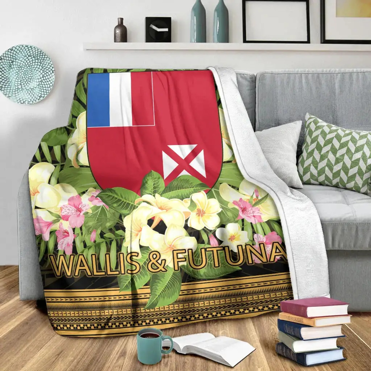 Wallis and Futuna Premium Blanket - Polynesian Gold Patterns Collection 3