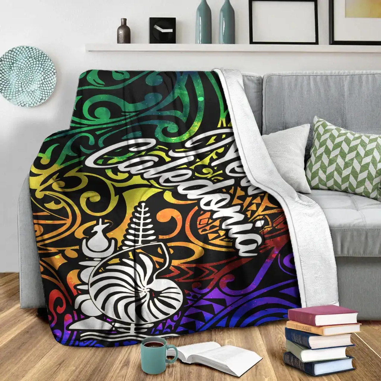 New Caledonia Premium Blanket - Rainbow Polynesian Pattern 4