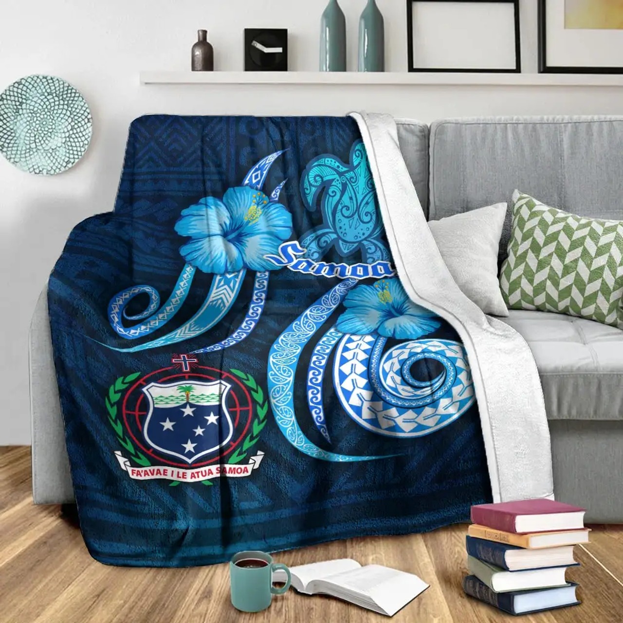 Samoa Premium Blanket -Turtle and Tribal Tattoo Of Polynesian 8