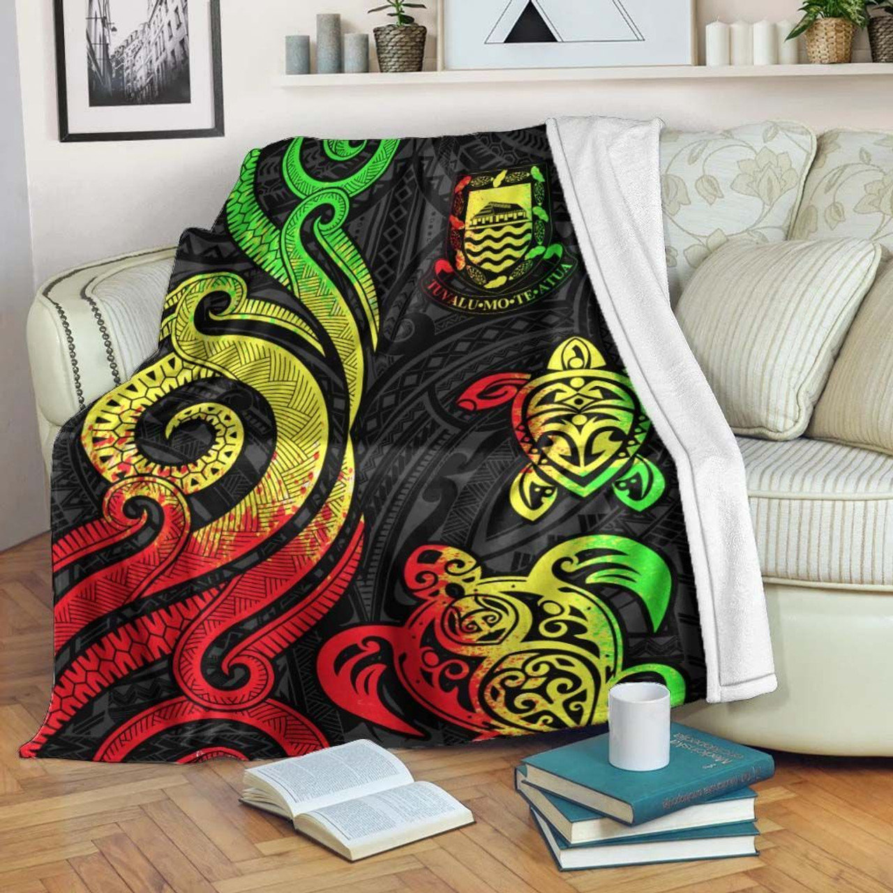 Tuvalu Premium Blanket - Reggae Tentacle Turtle 1