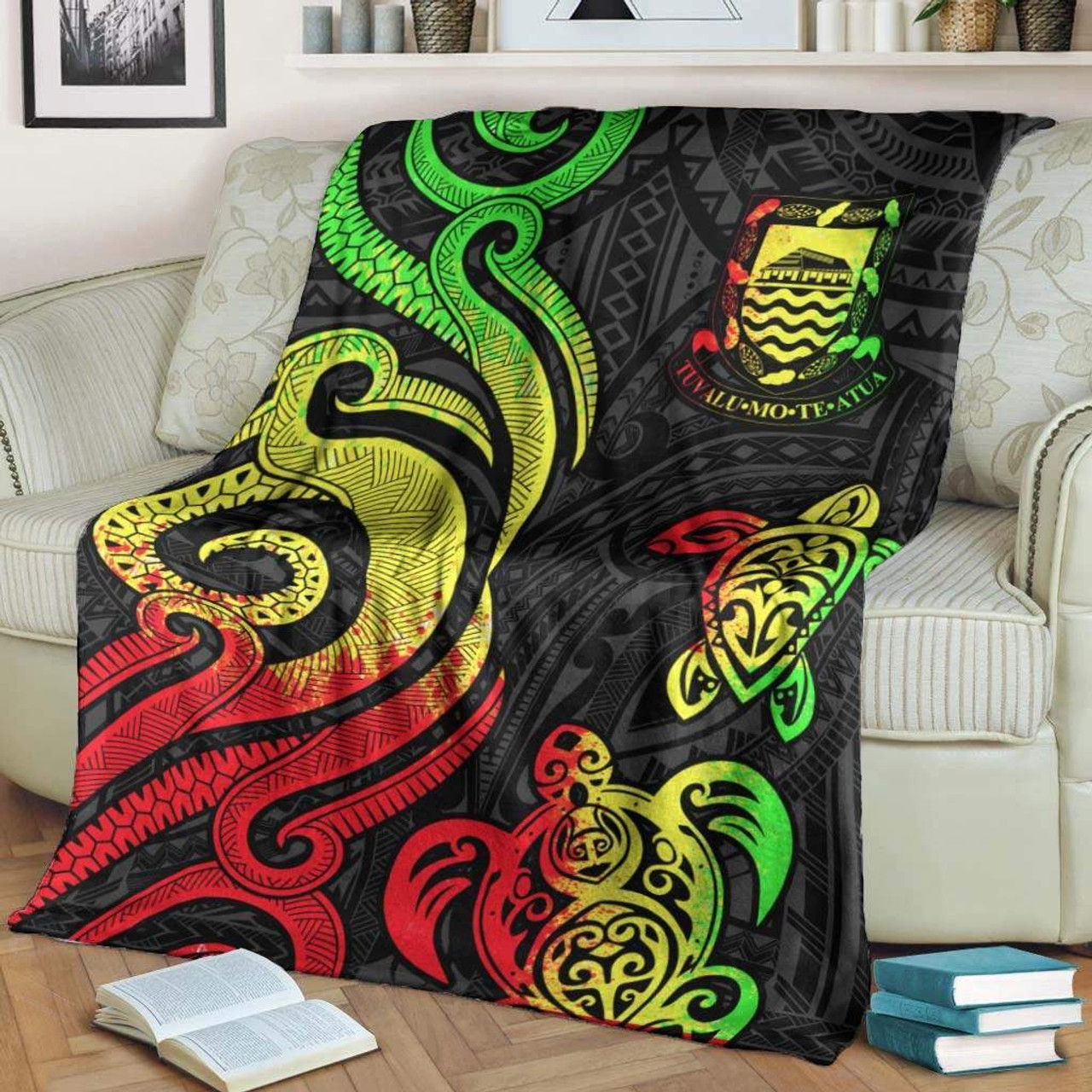 Tuvalu Premium Blanket - Reggae Tentacle Turtle 3