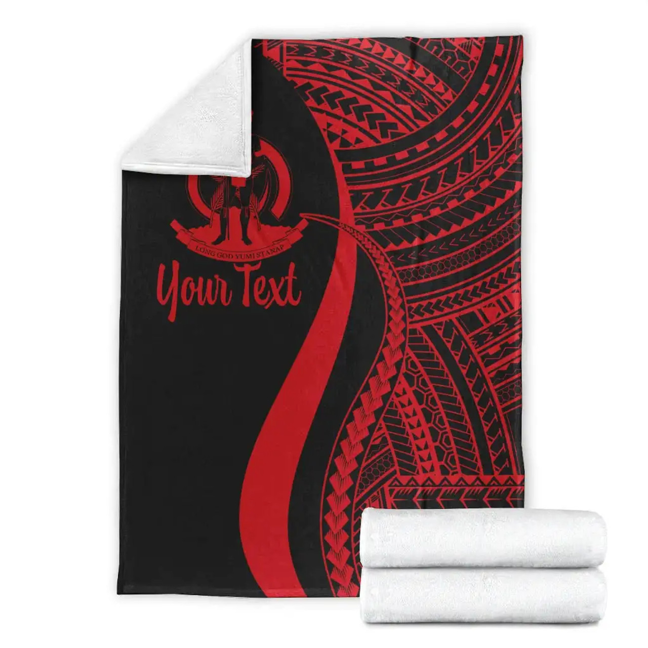 Vanuatu Custom Personalised Premium Blanket - Red Polynesian Tentacle Tribal Pattern 7