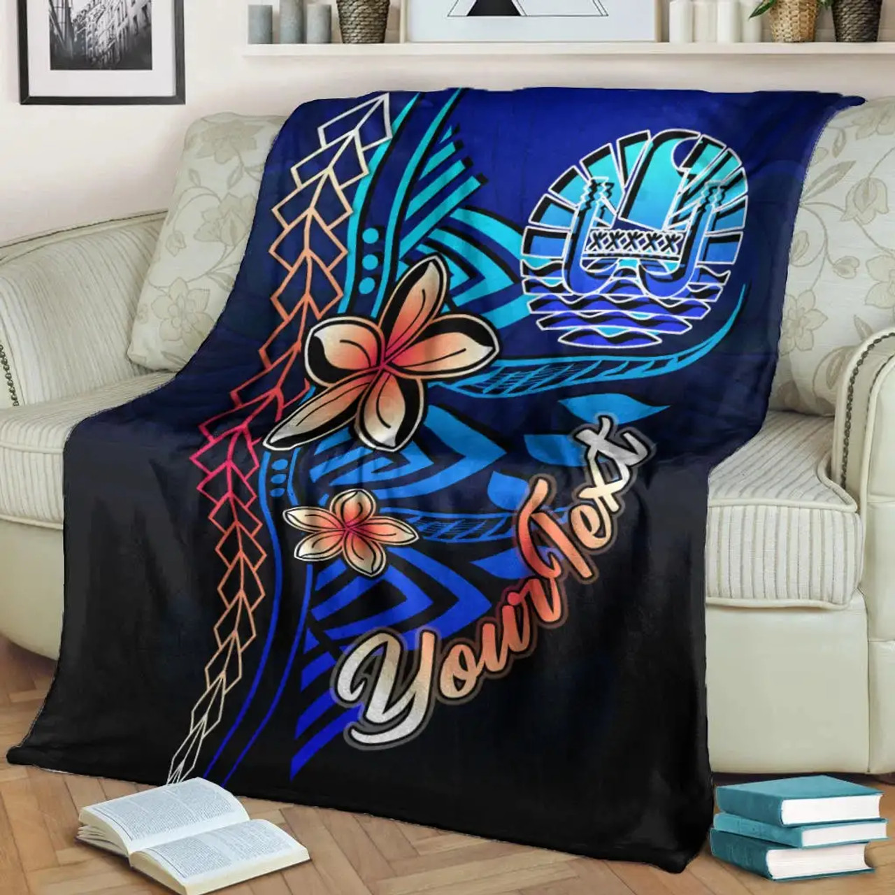 Tahiti Custom Personalised Premium Blanket - Vintage Tribal Mountain 4