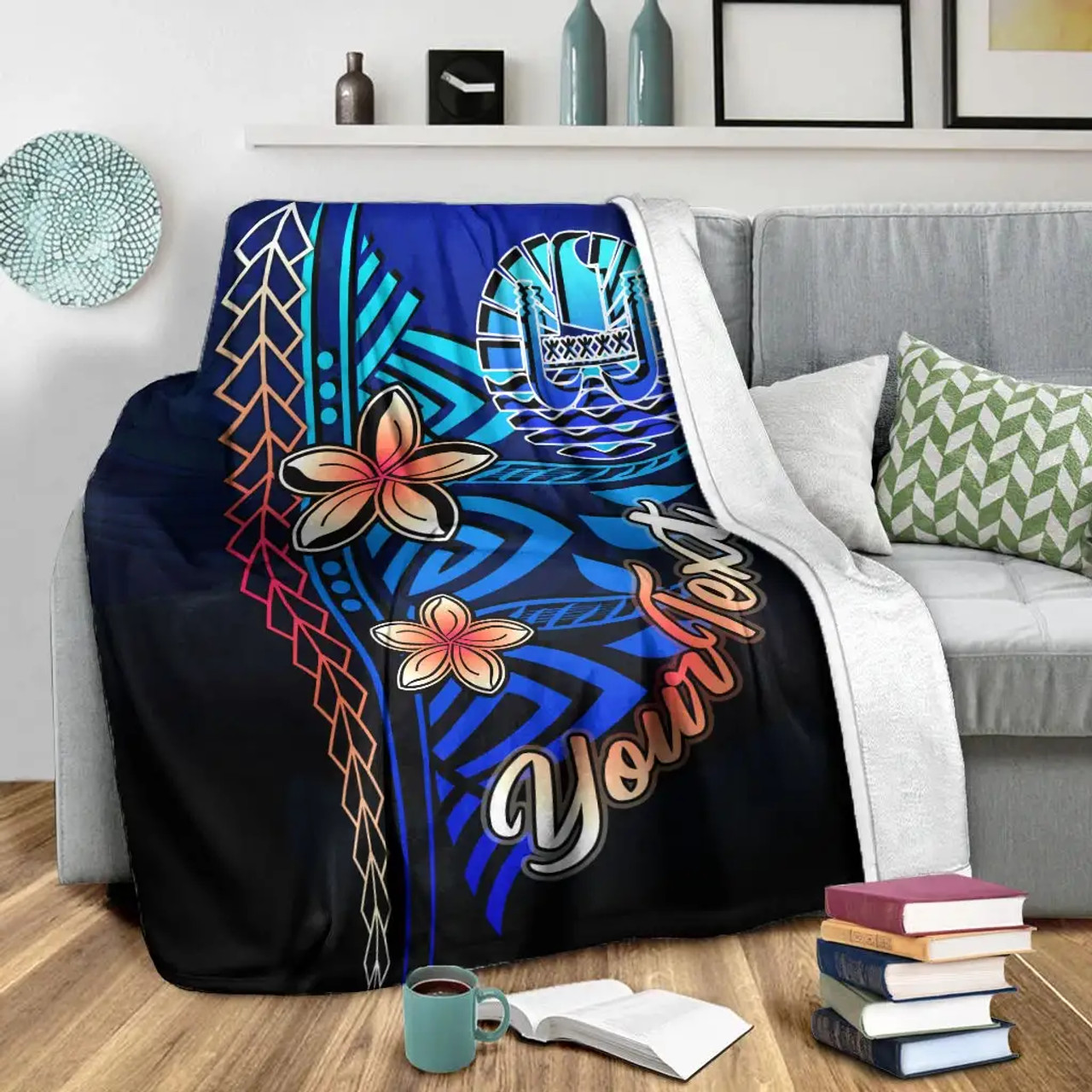 Tahiti Custom Personalised Premium Blanket - Vintage Tribal Mountain 5