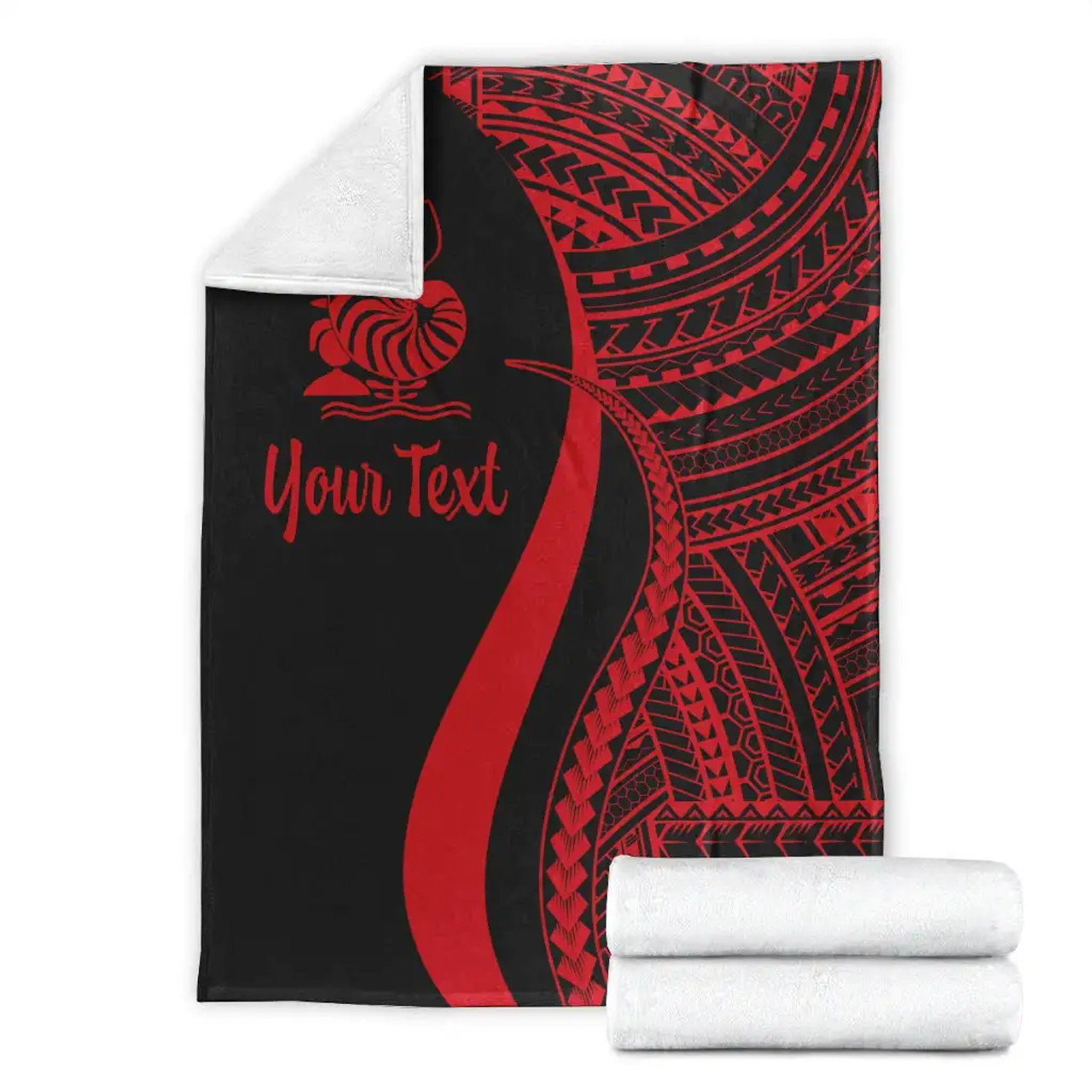 New Caledonia Custom Personalised Premium Blanket - Red Polynesian Tentacle Tribal Pattern Crest 7