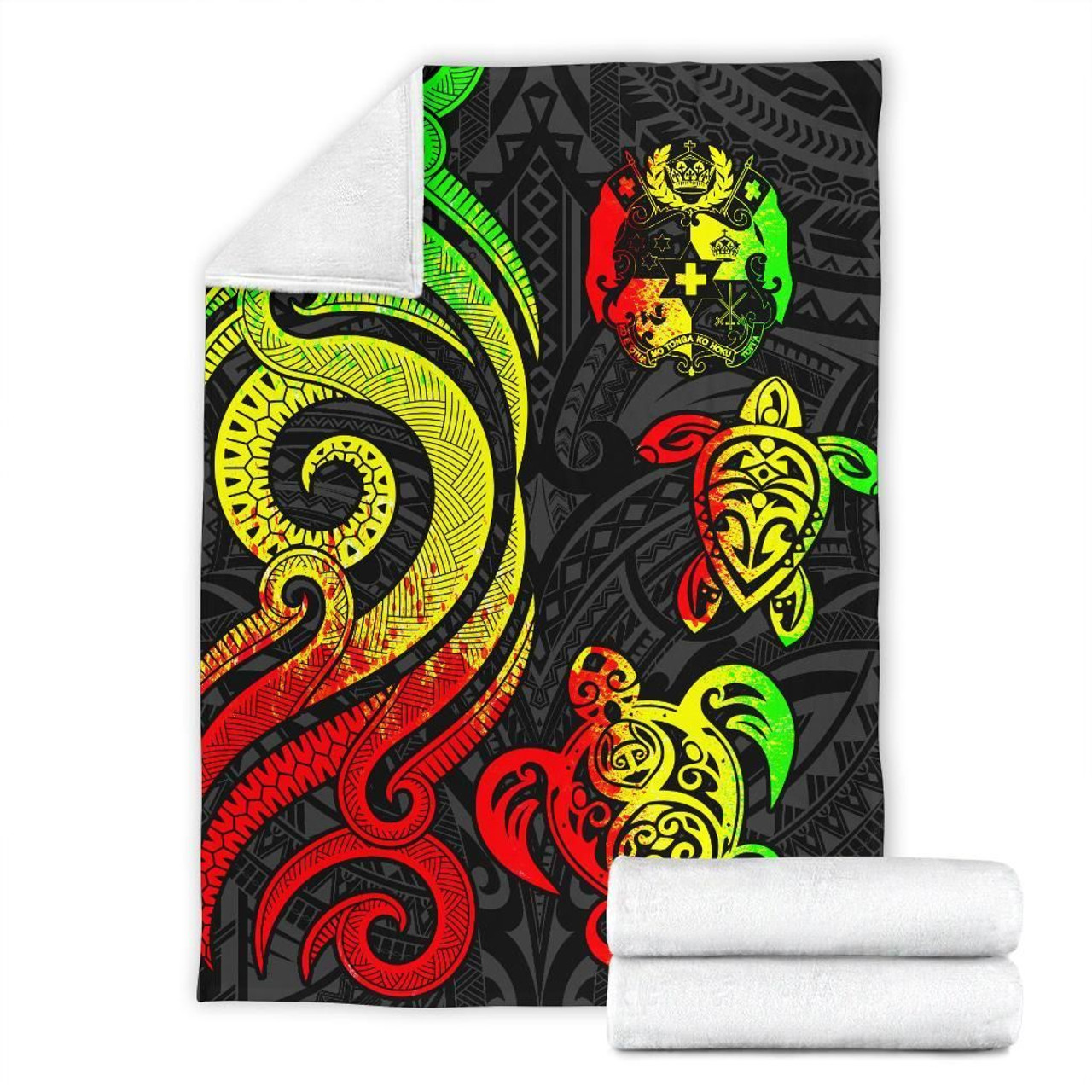 Tonga Polynesian Premium Blanket - Reggae Tentacle Turtle 7
