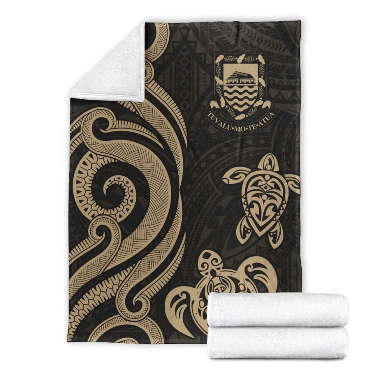 Tuvalu Premium Blanket - Gold Tentacle Turtle 7