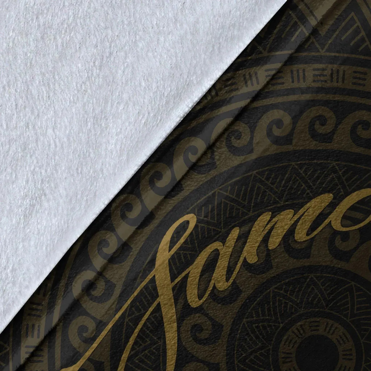 Samoa Premium Blanket - Polynesian Pattern Style Gold Color 3